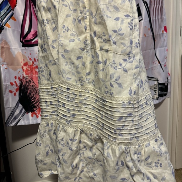 NWOT Reformation unlined pastel blue flowered country cotton smock pocket dress - Picture 14 of 16